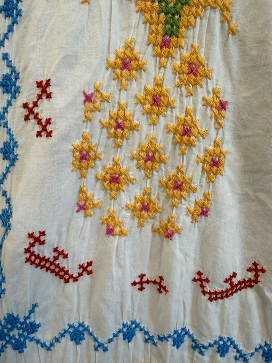 Farm Rio Embroidered Pineapple & Floral Short-Sleeve Shirt XL Tropical Vacation - Picture 8 of 14